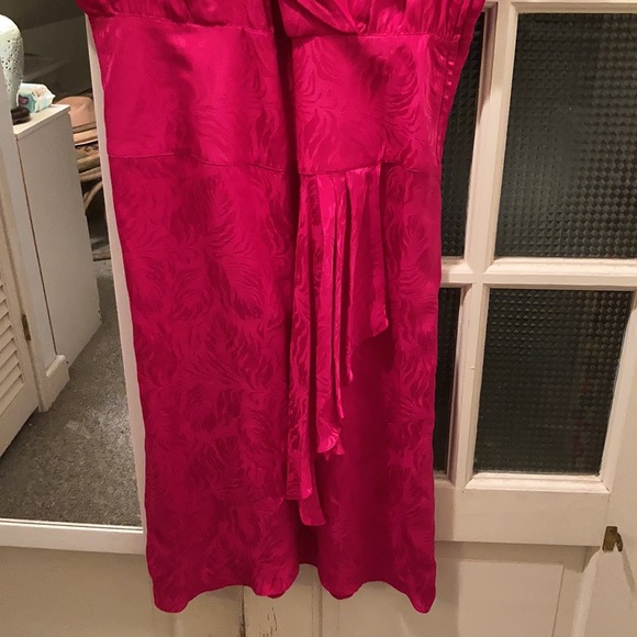 Vintage 1980s silk jacquard ruffle flounce dress - Picture 3 of 5